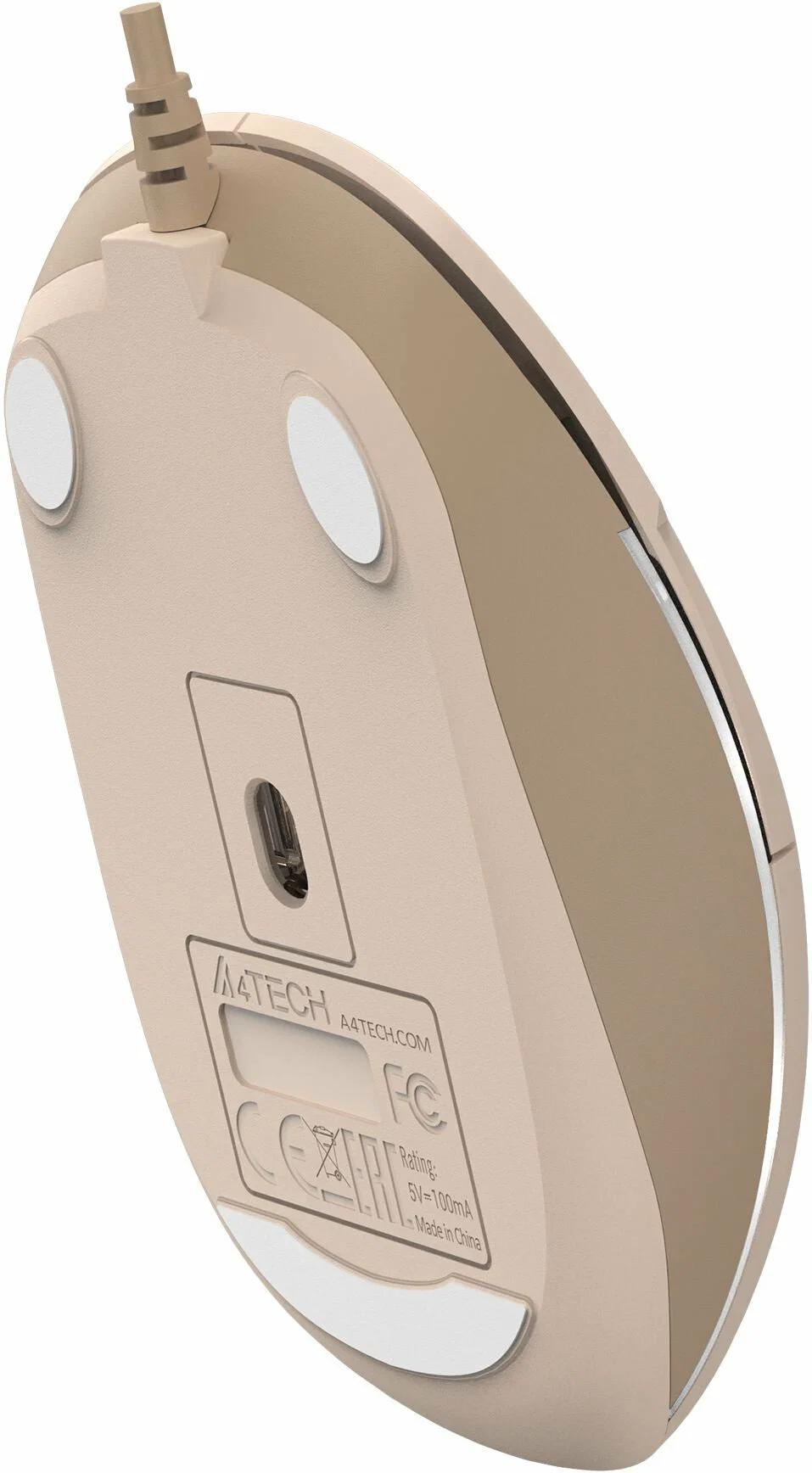 Мышь проводная A4Tech Fstyler FM26 бежевый/коричневый, 1600 dpi, USB, кнопки - 4