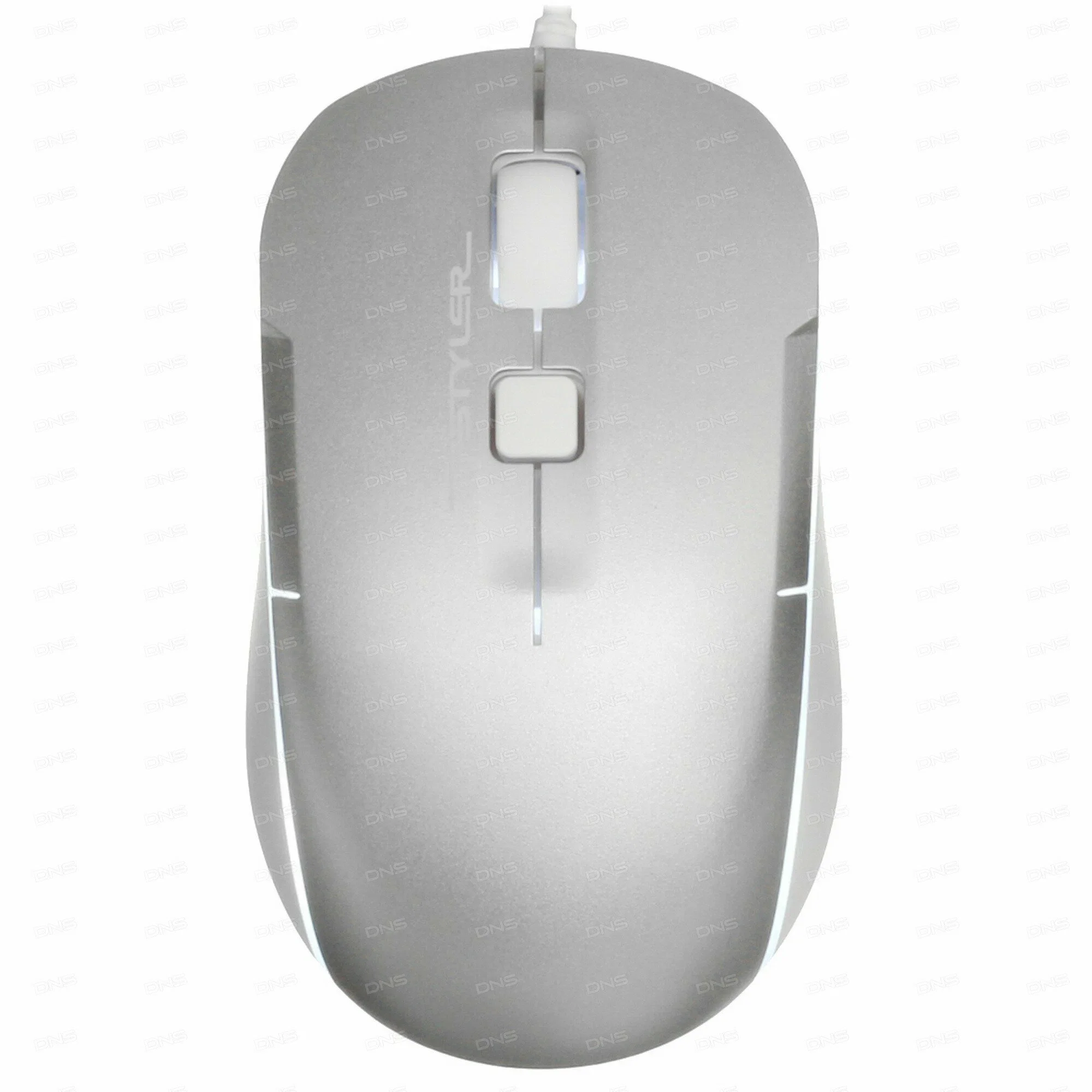 Мышь проводная A4Tech Fstyler FM26S серебристый/белый, 1600 dpi, USB, кнопки - 4