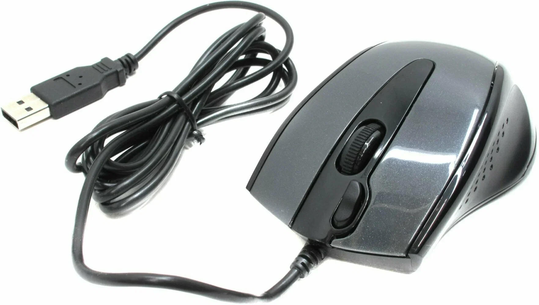 Мышь проводная A4Tech N-500F серый глянец/черный, 1200 dpi, USB, кнопки - 4