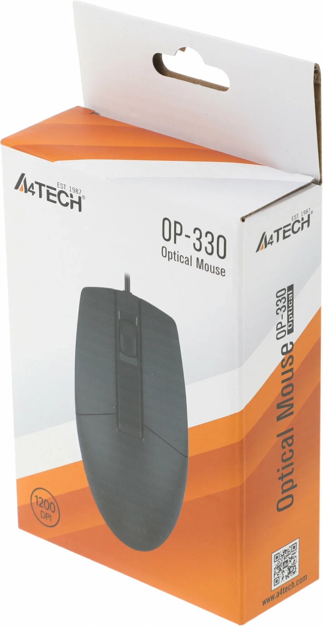 Мышь проводная A4Tech OP-330 черный, 1200 dpi, USB, кнопки - 3