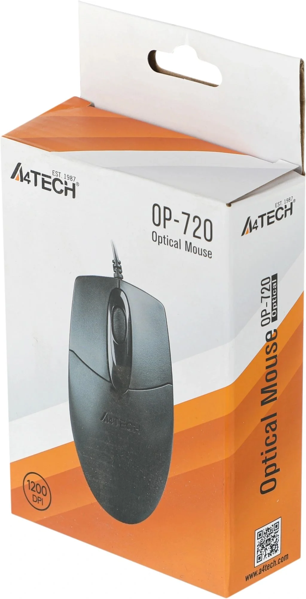 Мышь проводная A4Tech OP-720 черный, 1200 dpi, USB, кнопки - 3