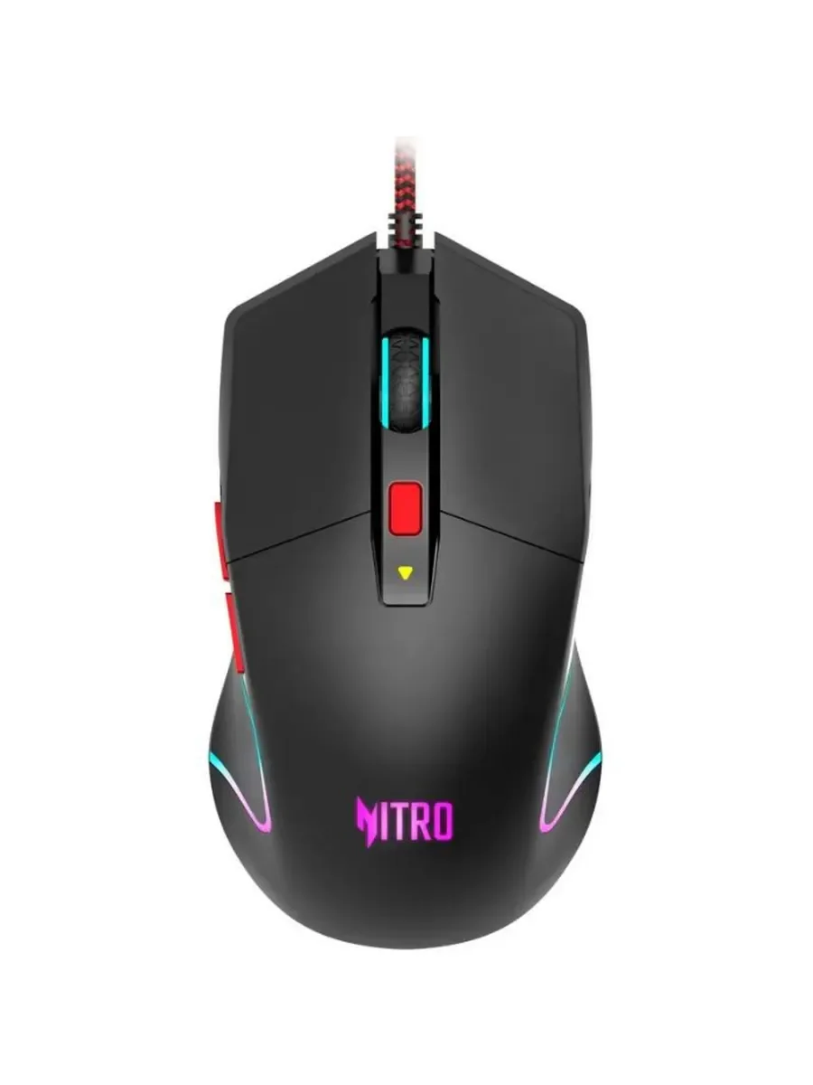 Мышь проводная Acer Nitro OMW301 черный, 7200 dpi, USB, кнопки - 6