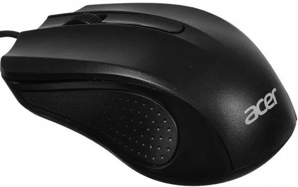 Мышь проводная Acer OMW010 черный, 1200 dpi, USB, кнопки - 3