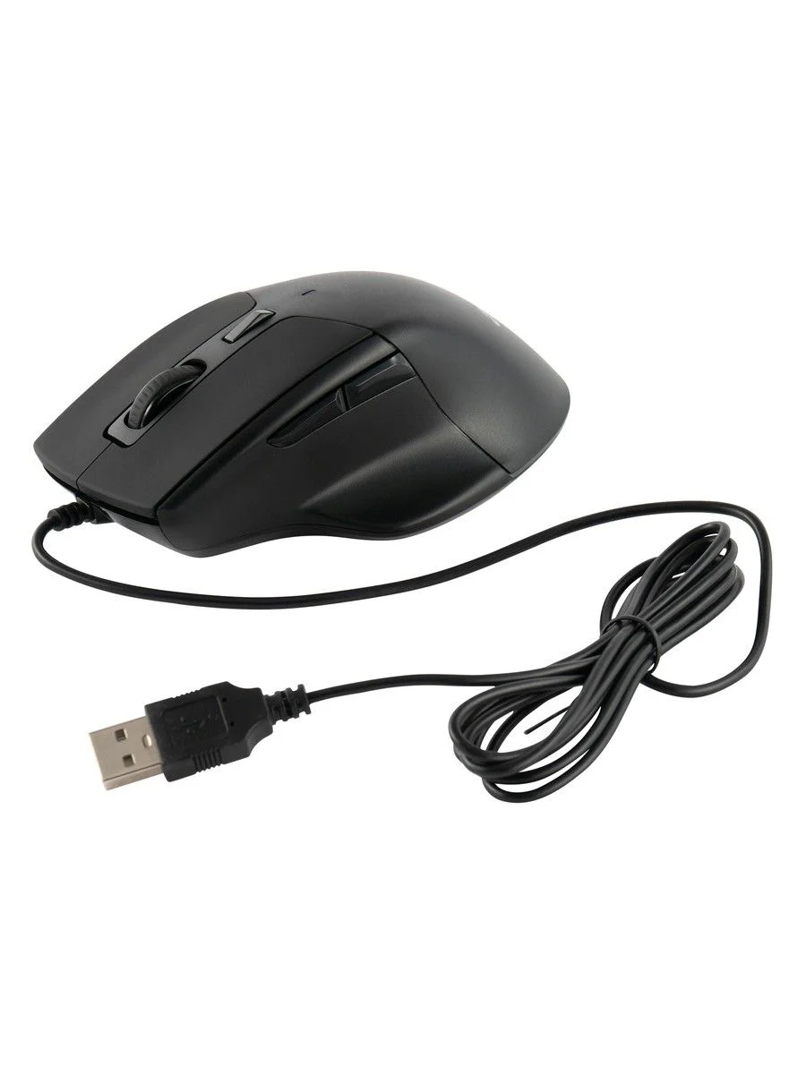 Мышь проводная Acer OMW130 черный, 3600 dpi, USB, кнопки - 6