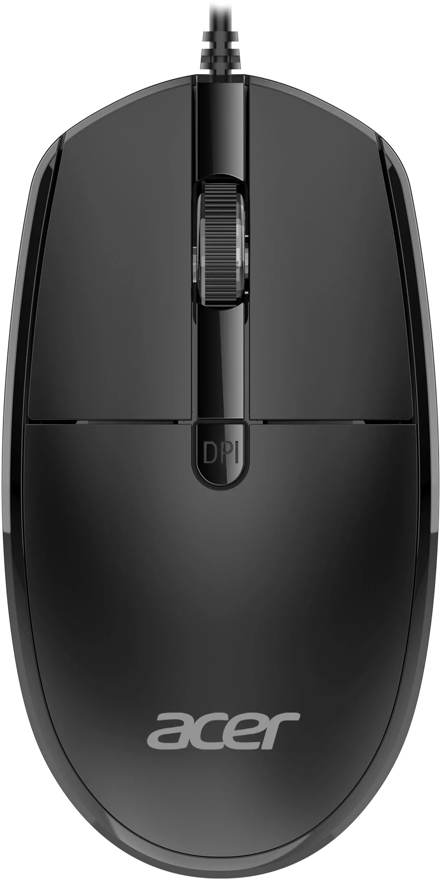Мышь проводная Acer OMW401 черный, 2000 dpi, USB, кнопки - 4