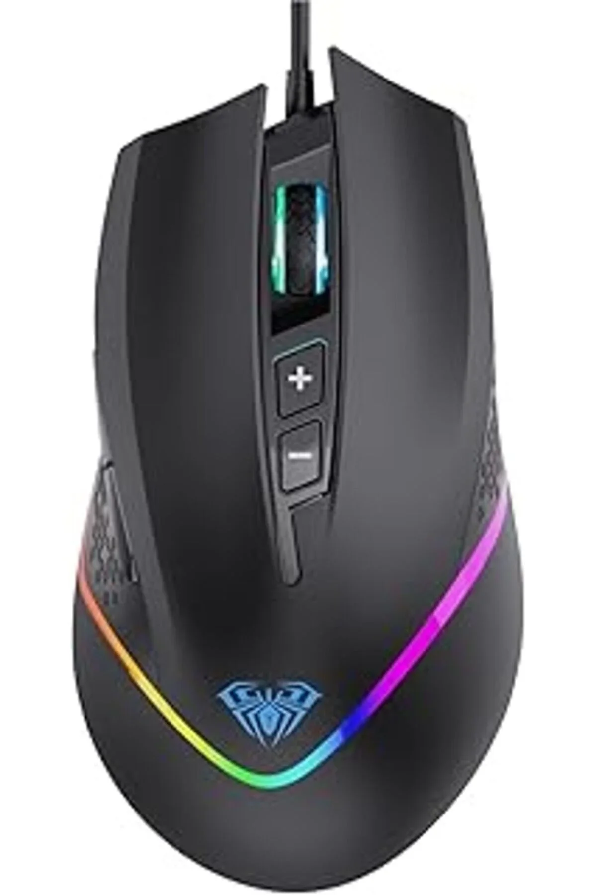 Мышь проводная AULA F805 черный, 6400 dpi, USB, кнопки - 7