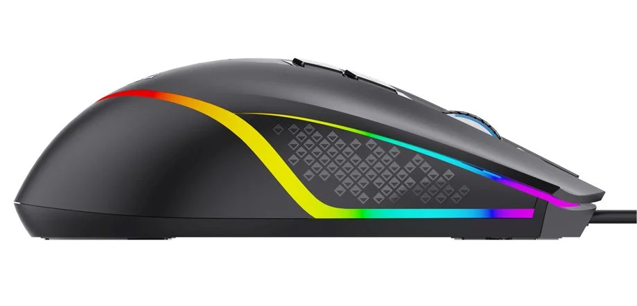 Мышь проводная AULA F805 черный, 6400 dpi, USB, кнопки - 7