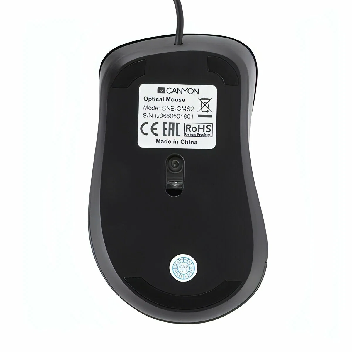 Мышь проводная Canyon CM-2 черный, 800 dpi, USB, кнопки - 3