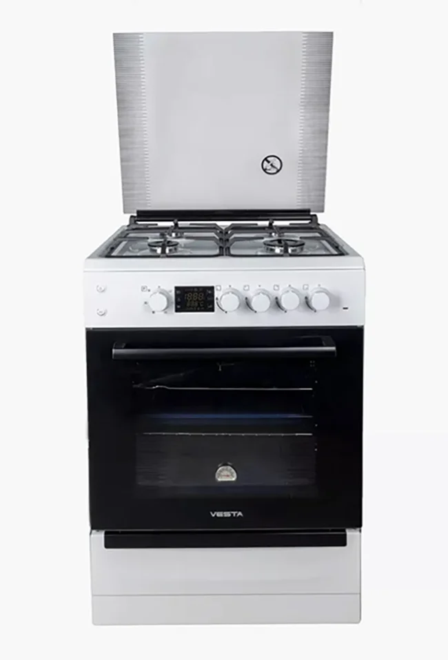 Плита комбинированная VESTA Valencia VGE 6042.1245678 Беж 60х60х85см 4 конф.газ дисплей ГК конф крыш