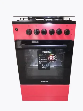 Плита комбинированная VESTA Valencia VKE 50 10-E Красный Ex 3 газ 1 эл.конф. эл.духовка