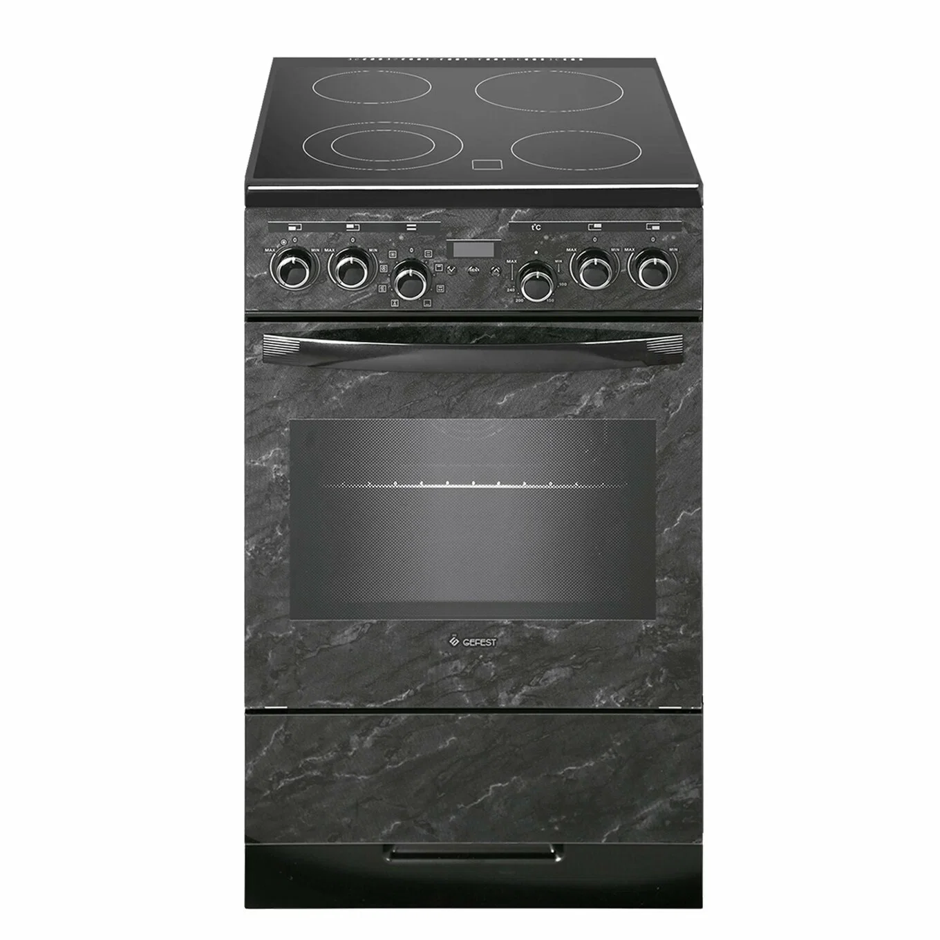 Плита электрическая GEFEST 6560-03 0053. "мрамор" (ШхГхВ) 60x60x85 см 7.8 кВт духовка 55л.