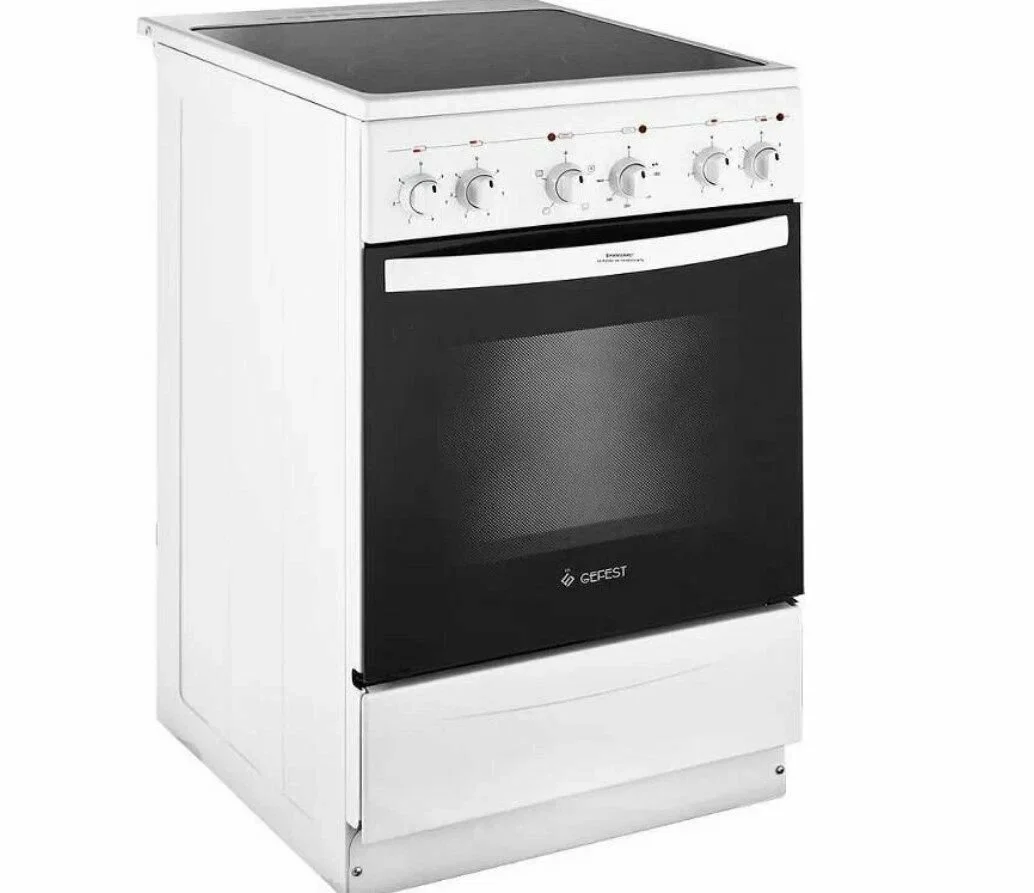 Плита электрическая GEFEST ЭП Н Д 5160-01 0033 белый стеклокерамика (без крышки) духов 52 л, гриль.