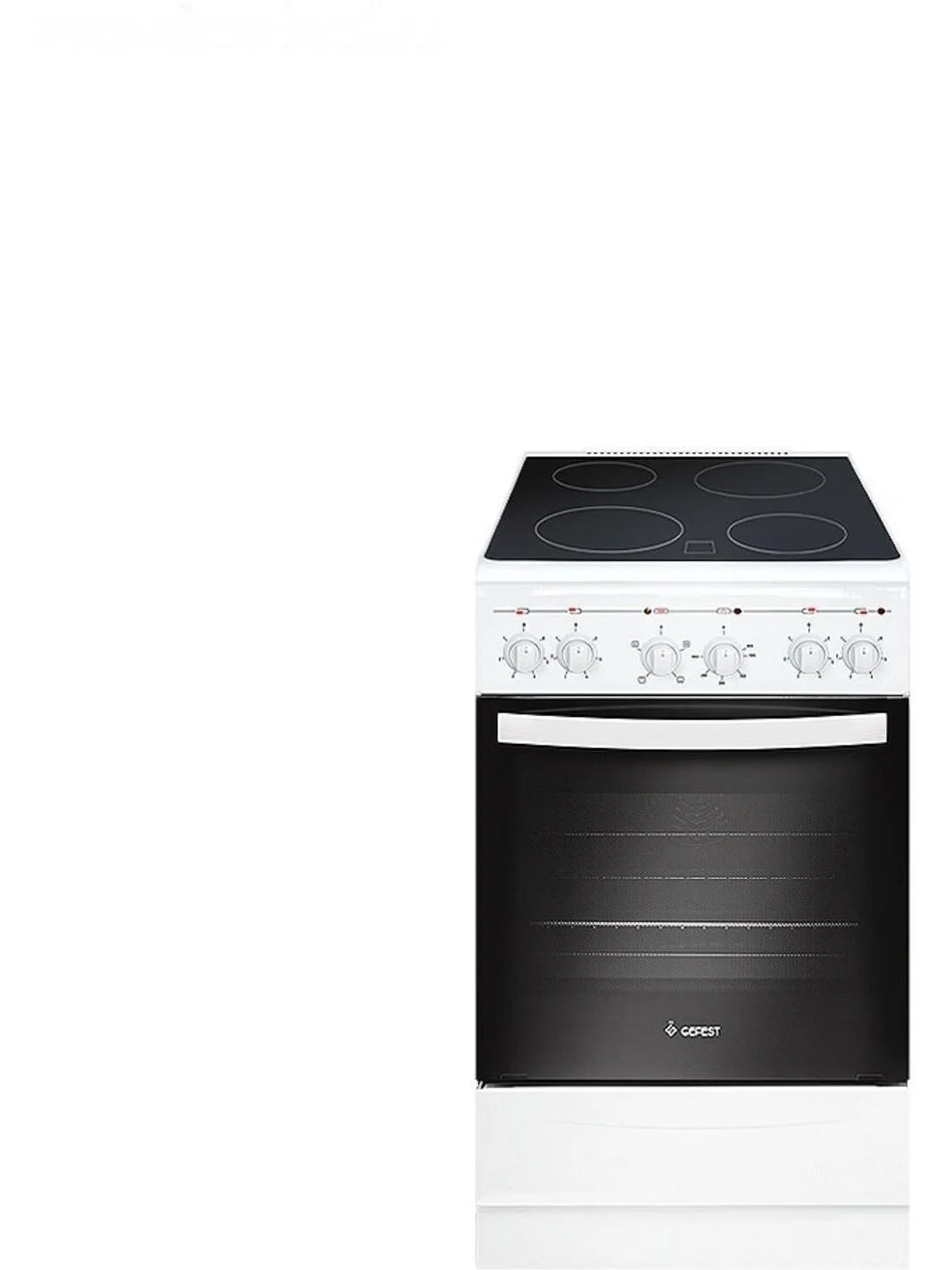 Плита электрическая GEFEST ЭП Н Д 5160-01 0033 белый стеклокерамика (без крышки) духов 52 л, гриль.
