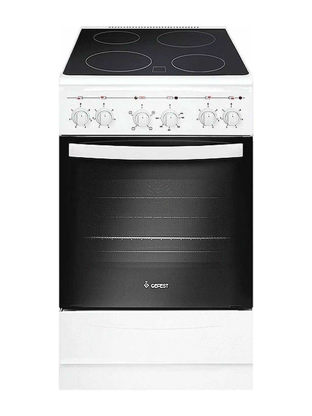 Плита электрическая GEFEST ЭП Н Д 5160-01 0033 белый стеклокерамика (без крышки) духов 52 л, гриль.