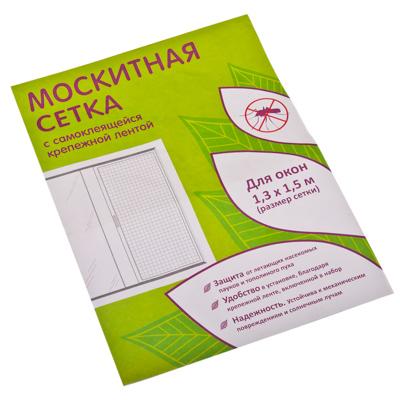 VETTA Москитная сетка для окон с крепежной лентой 1,3х1,5м, в пакете