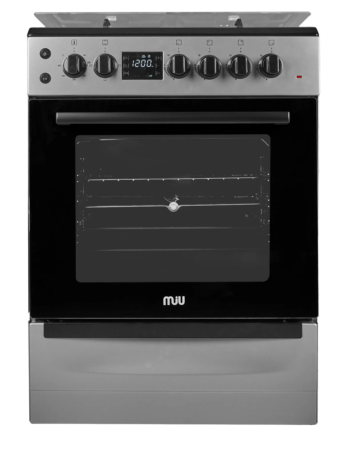 Плита газовая MIU UNO 62S серая, 60х86х63 см, 4 газ конф.газ духовка, ГК духов 65л, стальные решетки
