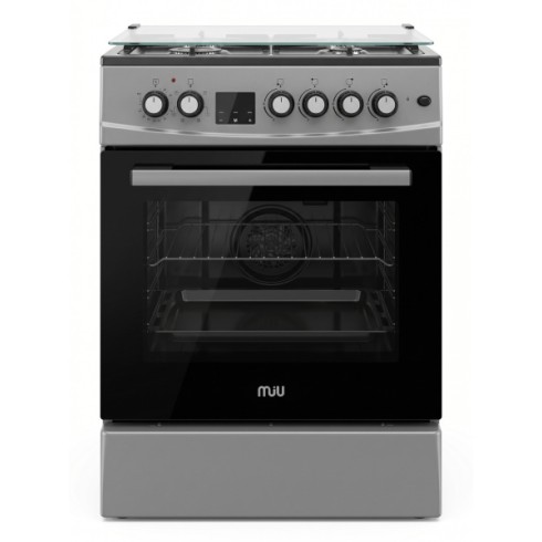 Плита комбинированная MIU Harisma 516 Lid серая, 50х86х63см, 4 газ конф. эл духовка 58л, — фото 1