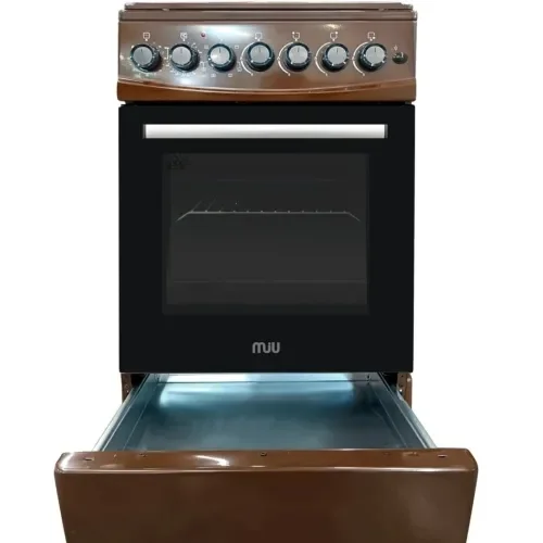 Плита комбинированная MIU Harisma 516 Lid серая, 50х86х63см, 4 газ конф. эл духовка 58л,