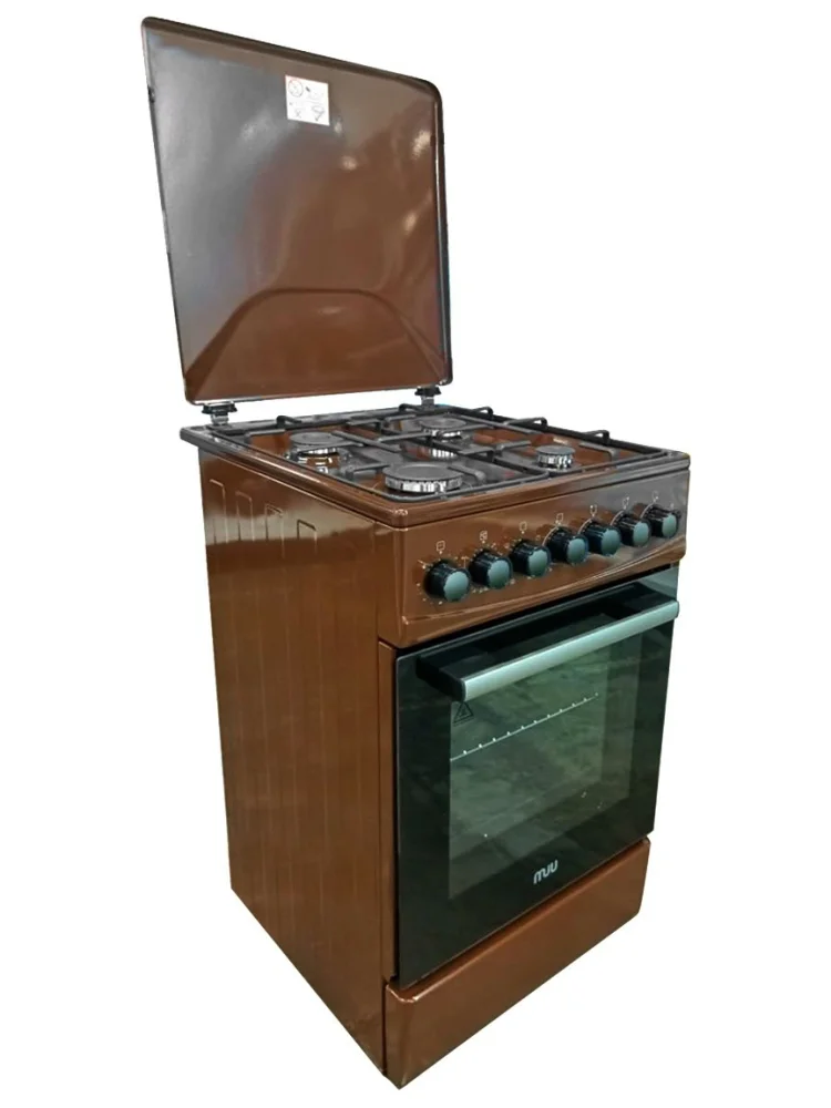Плита комбинированная MIU Harisma 516 Lid серая, 50х86х63см, 4 газ конф. эл духовка 58л,