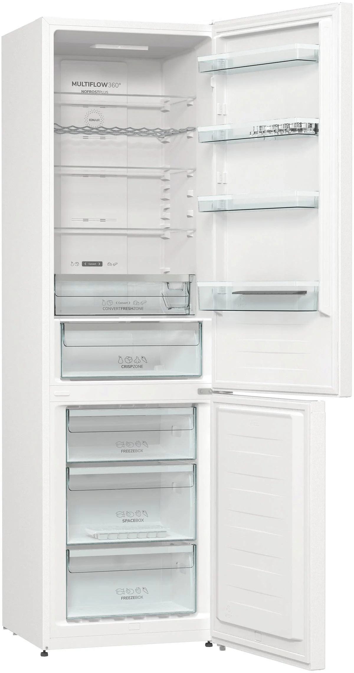 Холодильник Gorenje NRK619EEW4 белый двухкамерный 203/99л морозилка снизу, No Frost