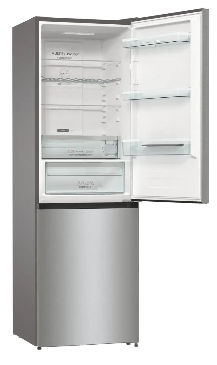 Холодильник Gorenje NRKE62XL серебристый металлик двухкамерный 203/99л морозилка снизу, No Frost