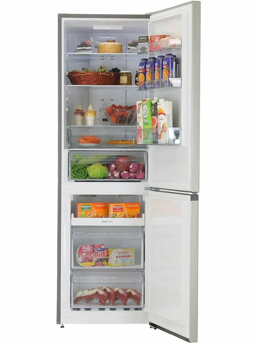 Холодильник Gorenje NRKP61EA2XL4 серебристый металлик двухкамерный 203/99л морозилка снизу, No Frost