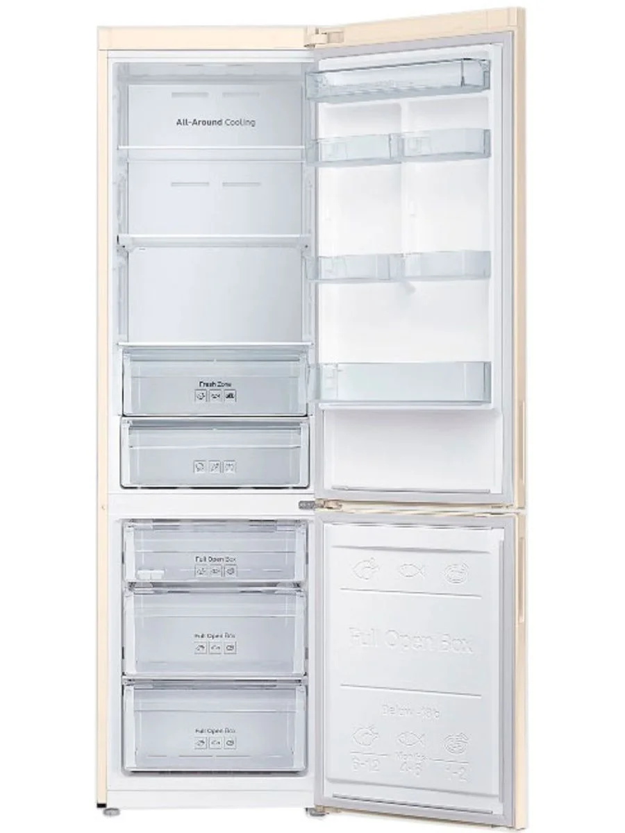 Холодильник Samsung RB37A5200EL/WT бежевый двухкамерный 269/118 л морозилка снизу