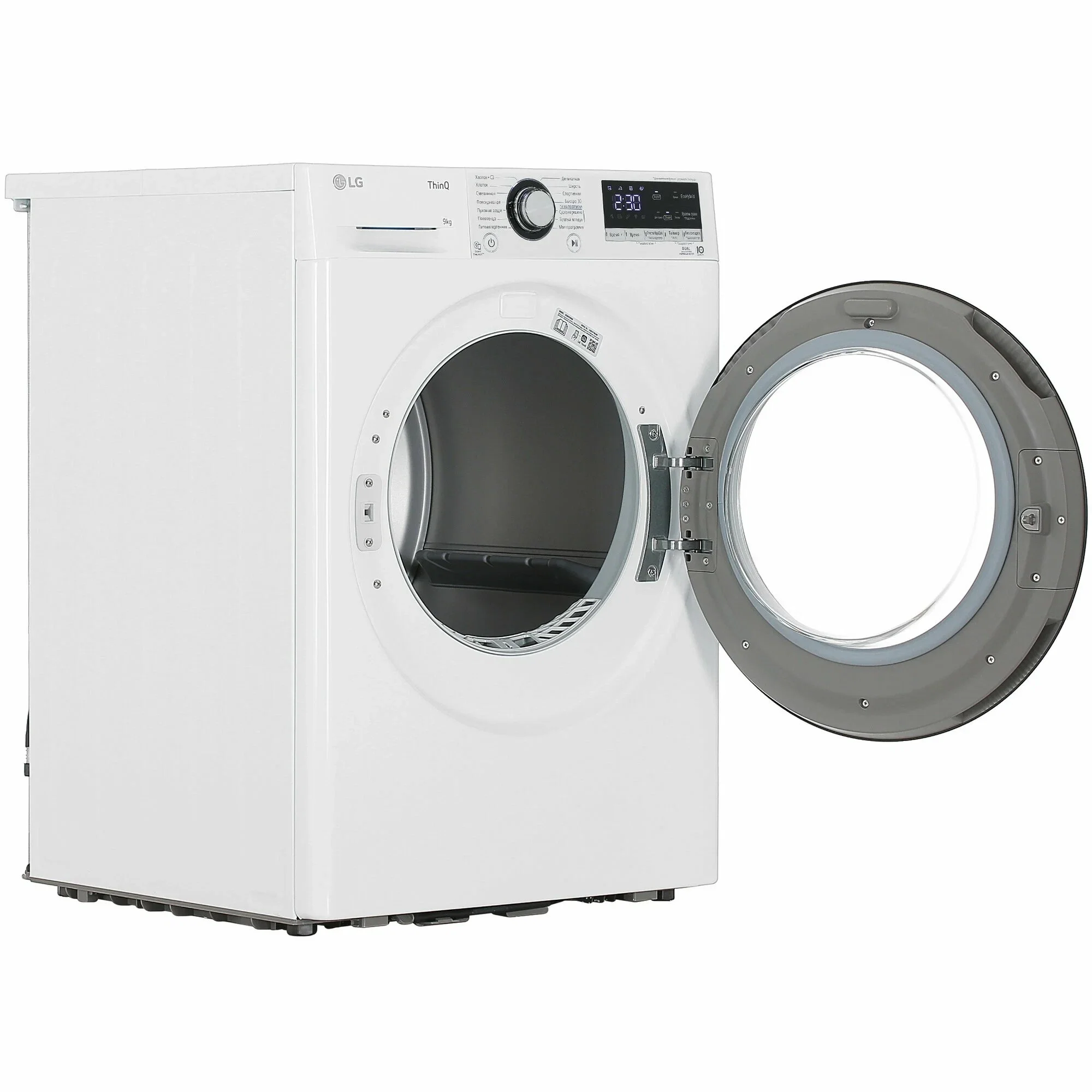 Сушильная машина LG DC90V3V6W белый, 9 кг, сушка - тепловой насос, программ - 14, 60 x 85 x 66 см