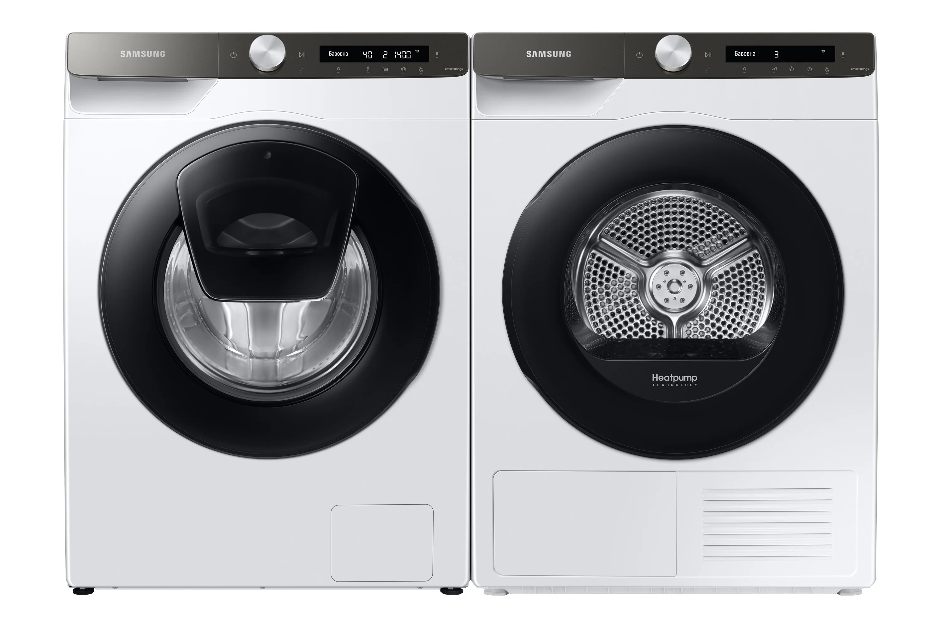 Сушильная машина Samsung DV90T5240AW/LP белый, 9 кг, сушка - тепловой насос, программ - 14, 60 x 85 x 65 см
