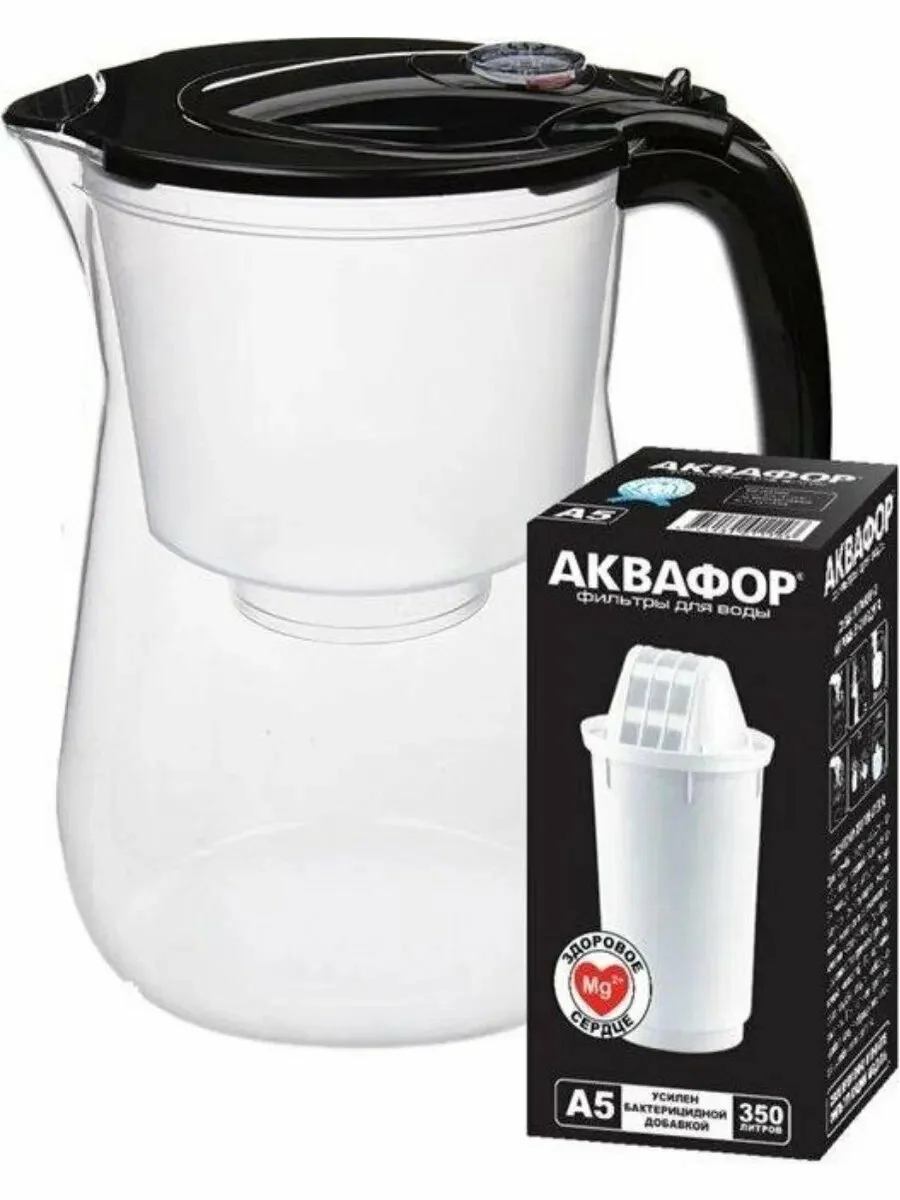 Фильтр для воды Аквафор Прованс А5 (черный) 4,2 л воронки 1.2 л,0.2 л/мин, 1 ступень очистки