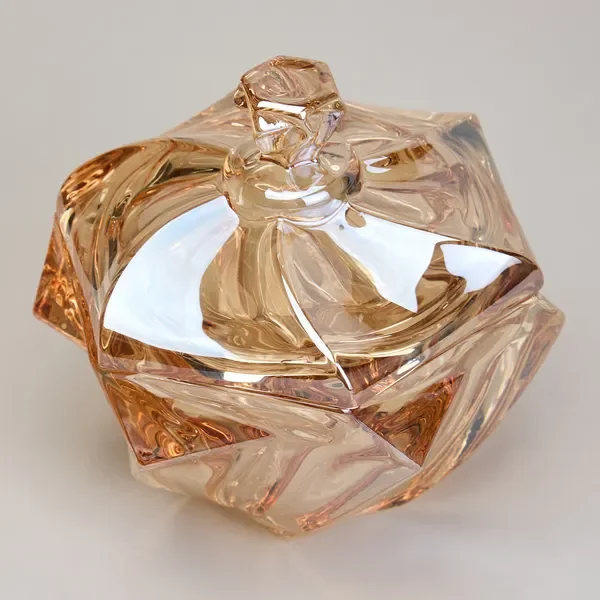 БЛЮДО С КРЫШКОЙ НА НОЖКЕ "BOHEMA" AMBER ДИАМЕТР=11,5 СМ ВЫСОТА=16,5 СМ