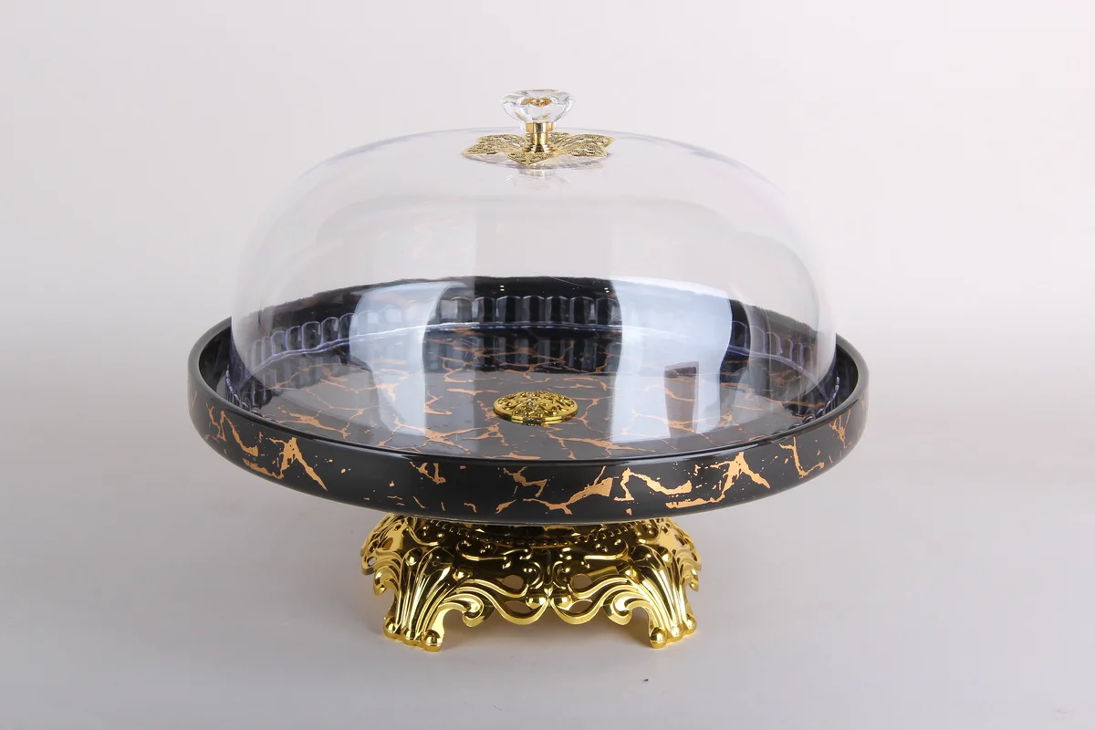 БЛЮДО С КРЫШКОЙ НА НОЖКЕ "SAPHIR" 17,8Х25,3 СМ