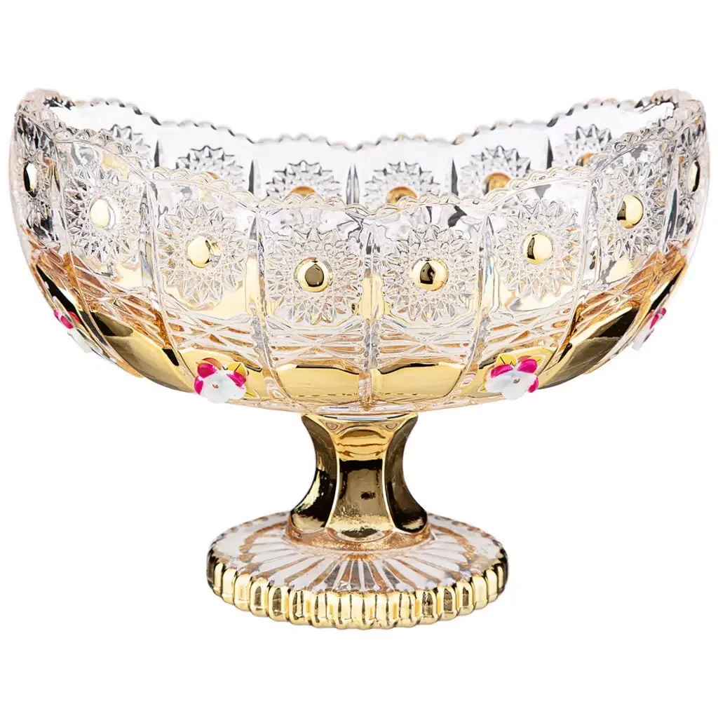 КОНФЕТНИЦА "LEFARD GOLD GLASS" 19,5*19,5 СМ. ВЫСОТА=15 СМ. (КОР=12ШТ.)