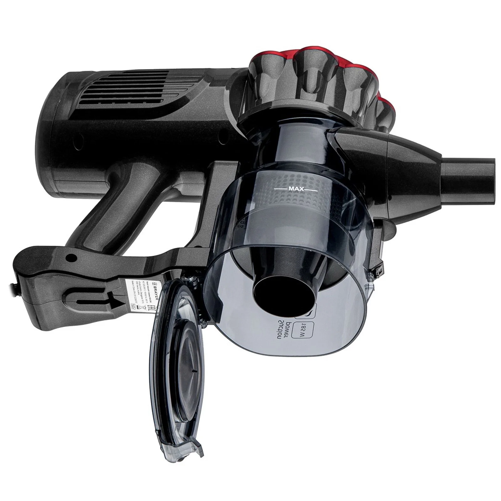 Пылесос вертикальный BRAYER BR4268 600Вт, всасывание 185 Вт, 0,8л, универсальная щётка, шнура 8 м