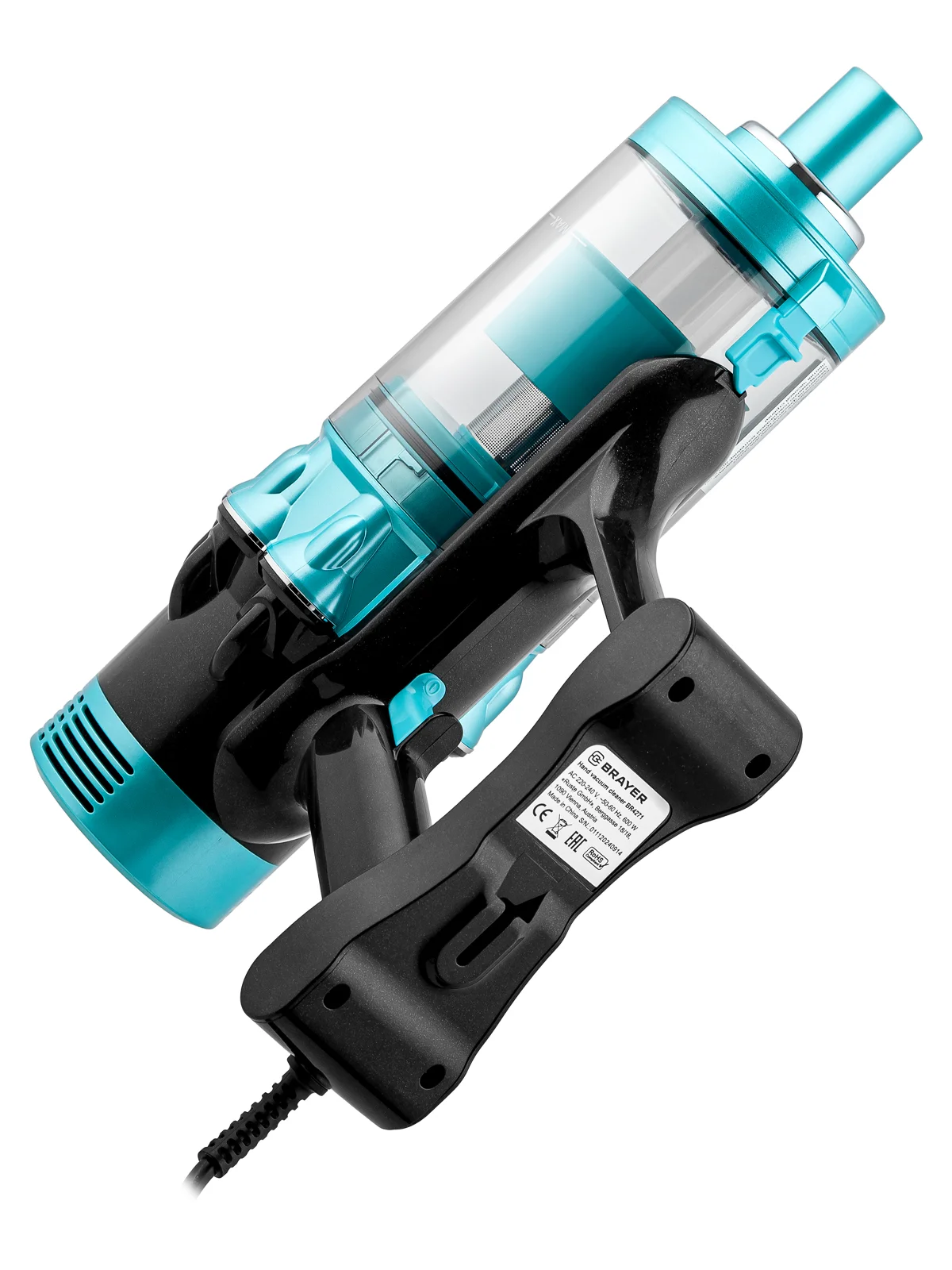 Пылесос вертикальный BRAYER BR4271, 600 Вт, всасыв 185 Вт, 0,8 л, труба 79 см