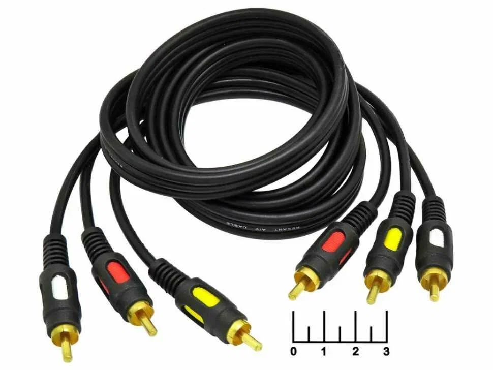Шнур 3RCA-3RCA 1,2 / 1,5м