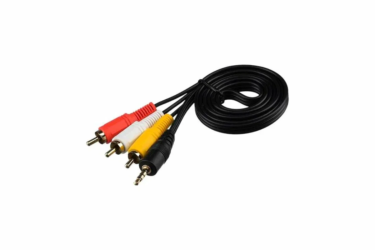 Шнур Jack 3.5 <=> 3хRCA (av 14мм) 1м