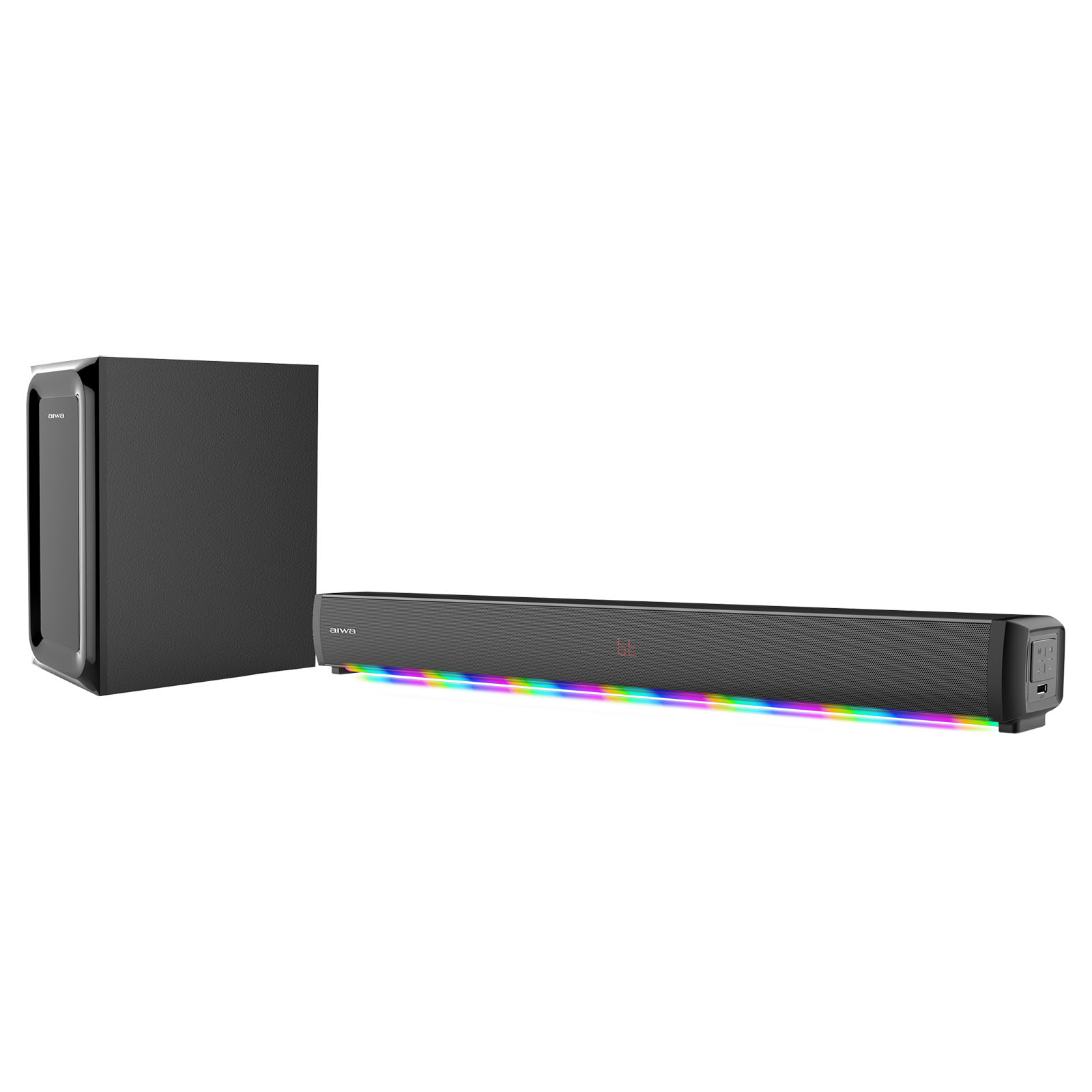 Саундбар AIWA ASB-212 LED 450 Вт RMS, Вт.90 MP3/WMA/FLAC/WAV 6.5" беспроводной