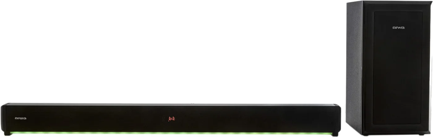 Саундбар AIWA ASB-212 LED 450 Вт RMS, Вт.90 MP3/WMA/FLAC/WAV 6.5" беспроводной