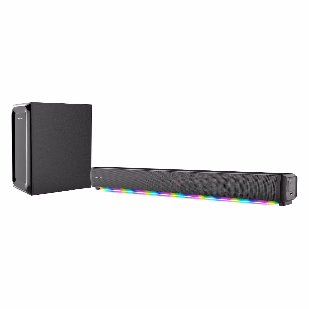Саундбар AIWA ASB-212 LED 450 Вт RMS, Вт.90 MP3/WMA/FLAC/WAV 6.5" беспроводной