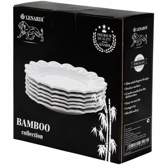 Набор из 6 тарелок 19,5см BAMBOO в под.уп.(х8)Фарфор