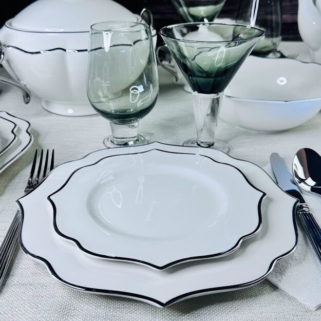 Набор из 6 тарелок 20,5см MAGNOLIA SILVER в под.уп.(х12)Фарфор