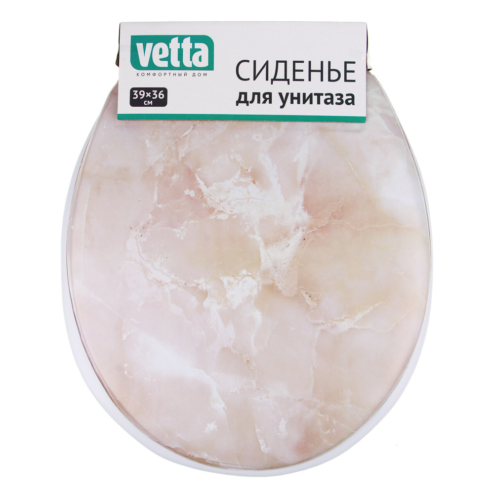 VETTA Сиденье для унитаза ПВХ, поролон, 39x36см, мрамор беж — фото 5