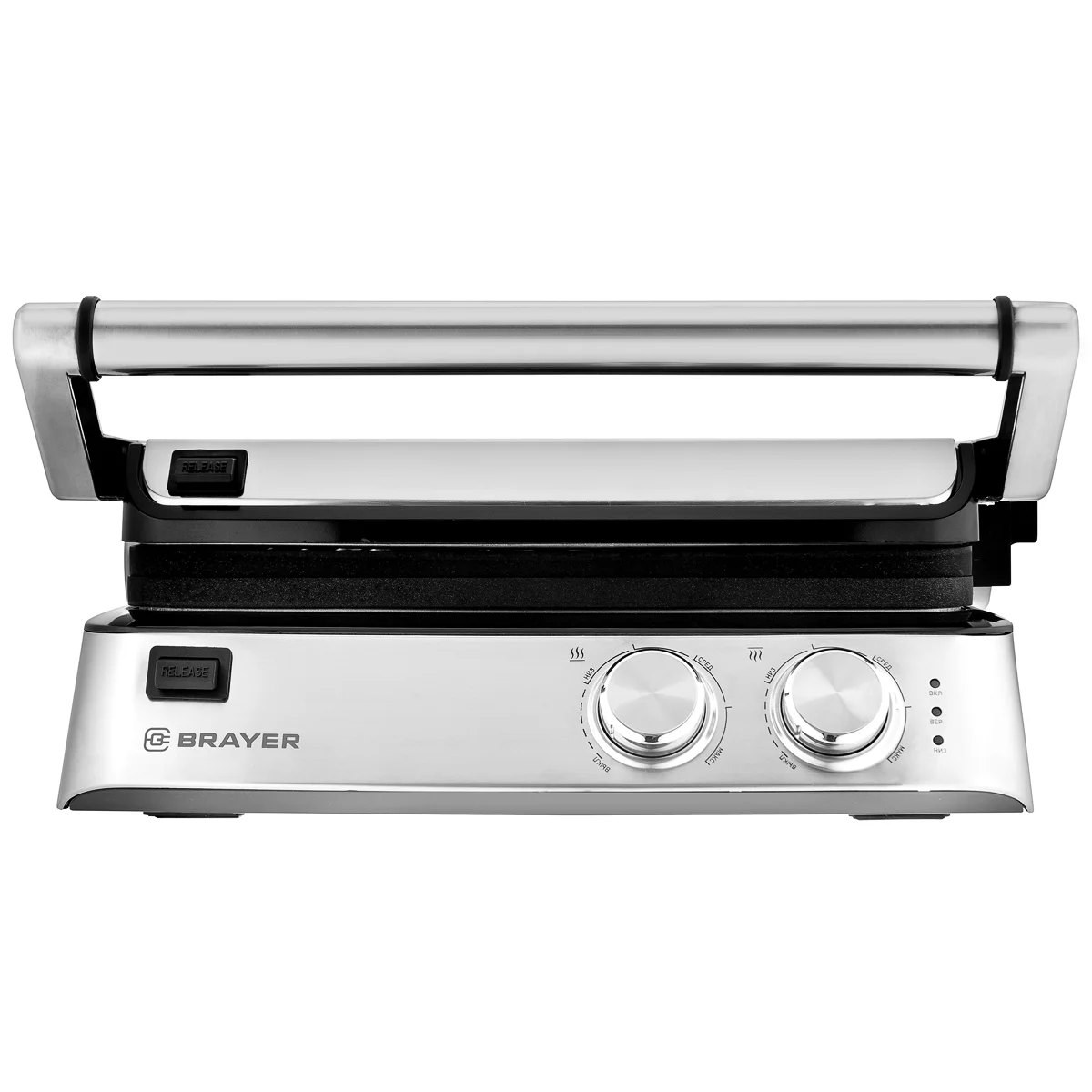 Гриль-пресс BRAYER BR2007 (2000 Вт, съём.пласт 29*23 см, рег.расст,макс.темпер 240 С)