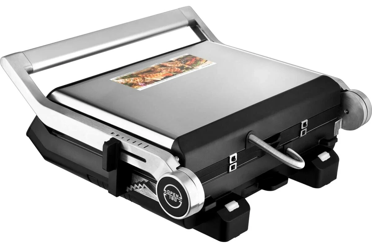 Гриль-пресс BRAYER BR2008 (2000 Вт, LED-дисплей, съем.пласт 24,5*33 см, темп 230)