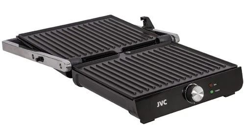 Гриль-пресс JVC JK-GR310, 2000 Вт, Размер панелей, см.28x23 индикация нагрева/работы
