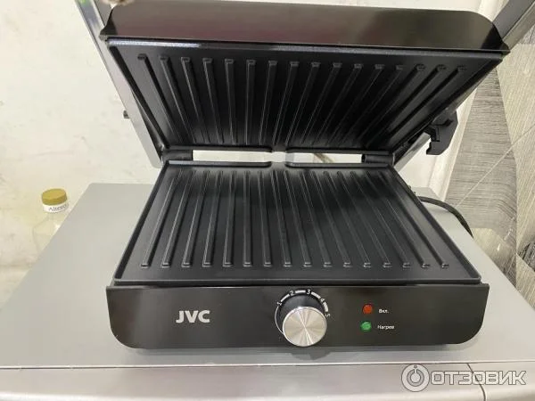 Гриль-пресс JVC JK-GR310, 2000 Вт, Размер панелей, см.28x23 индикация нагрева/работы