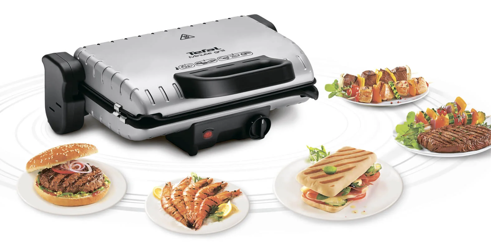 Гриль-пресс Tefal GC205012 (1600Вт, алюминий, решетка)