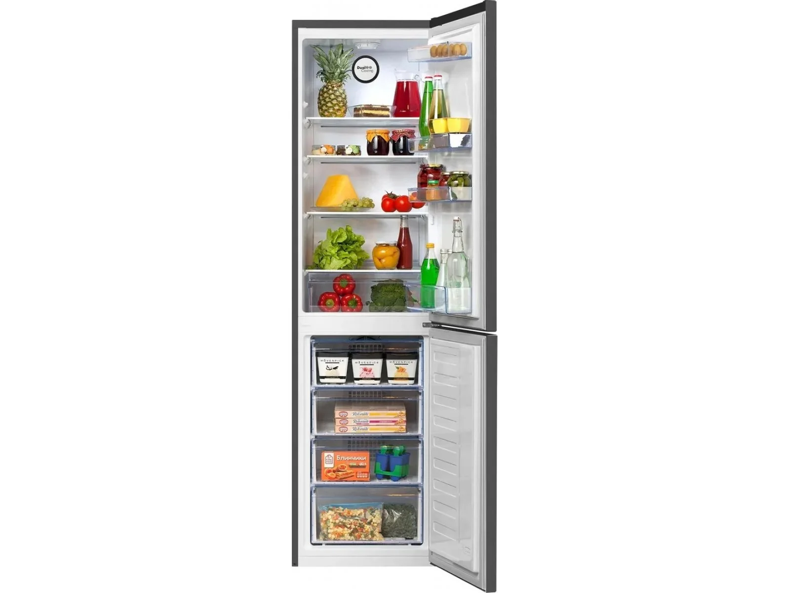 Холодильник двух кам нижн мороз Beko B1RCNK332G 54х201х60 см, No Frost,335 л, серый