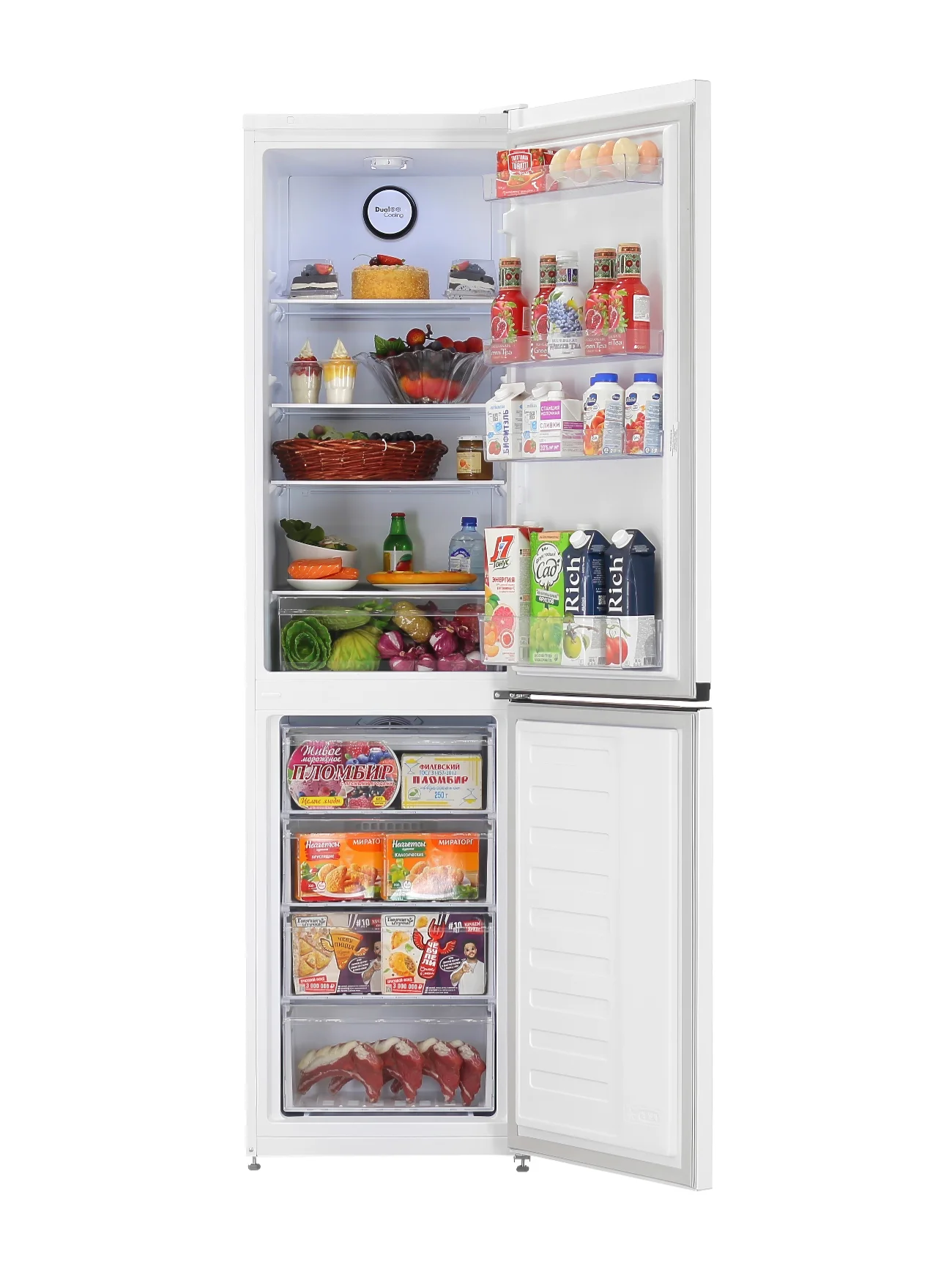 Холодильник двух кам нижн мороз Beko B1RCNK332W 2-хкамерн. белый No frost 54x60x201 см 335 л.